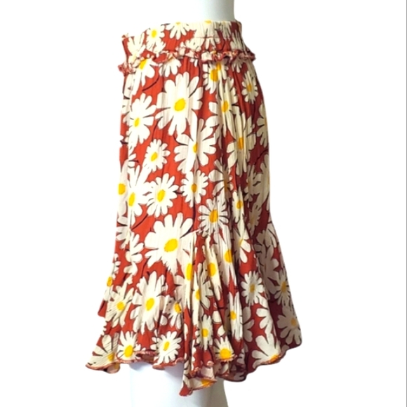 Angie Floral Tired Ruffle Shift Skirt Multi-Color Women's Size M. - Picture 3 of 11